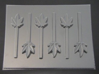 537 Small Pot Leaf Marijuana Chocolate Candy Lollipop Mold